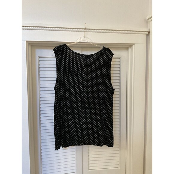 Vikki Vi Womens Black White Stretchy Sleeveless Travel Tunic Top, Size 2X - Picture 5 of 10
